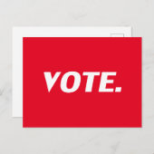 赤白タイポグラフィミニマモダンリストに投票 ポストカード (正面/裏面)