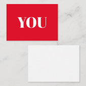 赤白タイポグラフィミニマモダンリスト ノートカード (正面/裏面)