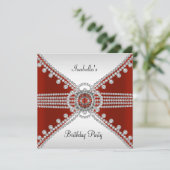 赤白ダイヤモンドジュエリー誕生日パーティー 招待状 (スタンド正面)