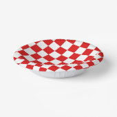 赤白チェックパターンパーティー紙プレート ペーパーボウル (傾斜あり)