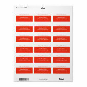 赤白テンプレートメリークリスマススクリプトアドレス ラベル (フルシート)