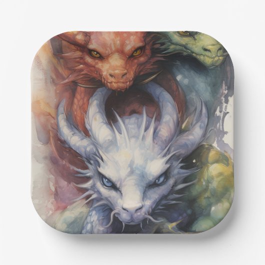 赤白ドラゴンズ ペーパープレート (正面)