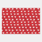 赤白ハートストライプ XOXO ラッピングペーパーシート (正面3)