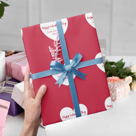 赤白ハートバレンタインデー ラッピングペーパー