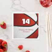 赤白バスケットボール女子スポーツお祝い スタンダードカクテルナプキン (インサイチュ)