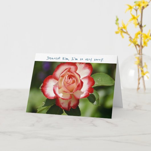 赤白バラのおわびをお許し下さい カード (黄色い花)