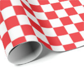 赤白パタ市松模様にーンラッピング紙 ラッピングペーパー (ロールコーナー)