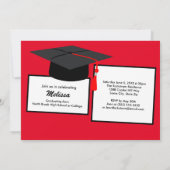 赤白フォト モダン卒業パーティー 招待状 (裏面)