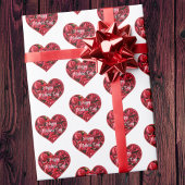 赤白フローラモダンエレガントハッピーマザーズ ラッピングペーパー