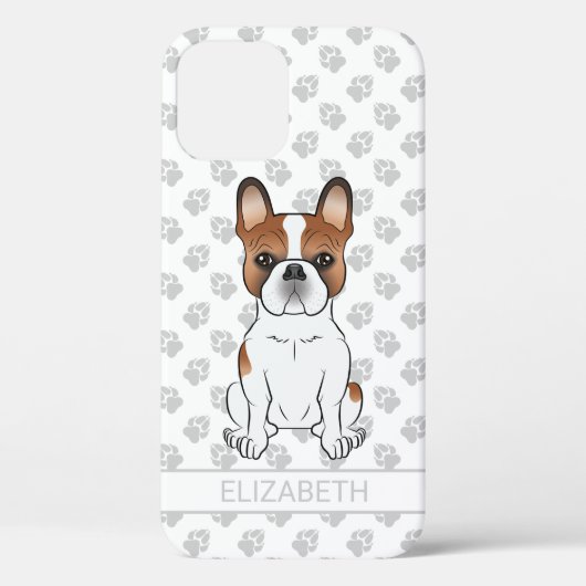 赤白ブヒ かわいい カートゥーン 犬 + 名前 Case-Mate iPhoneケース (裏面)