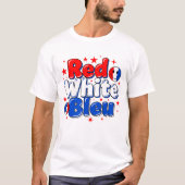 赤白ブルー おもしろ フランス愛国Tシャツ Tシャツ (正面)