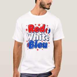 赤白ブルー おもしろ フランス愛国Tシャツ Tシャツ