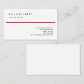 赤白プレーンエレガントクラシカルプロフェッショナル 名刺 (正面/裏面)