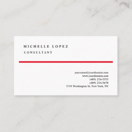 赤白プレーンエレガントクラシカルプロフェッショナル 名刺