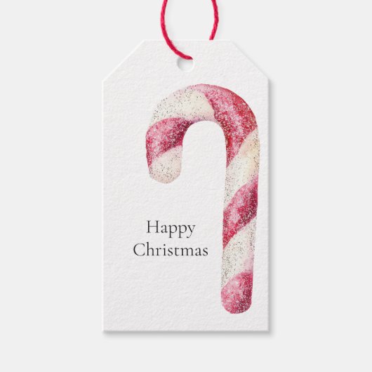 赤白ペパーミントキャンディカン ギフトタグ (正面)