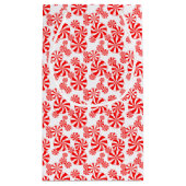 赤白ペパーミントキャンディーパターン編集可能 スモールペーパーバッグ (裏面)