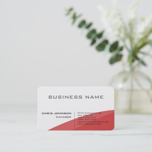 赤白ミニマモダンリスエレガントトの魅力 名刺 (スタンド正面)