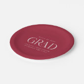 赤白ミニマルパーソナライズされたリストグラードパーティー ペーパープレート (アングル)