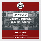赤白モノクロ シンプル オープン 営業時間 店舗 ウィンドウサイン (シート)