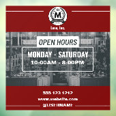 赤白モノクロ シンプル オープン 営業時間 店舗 ウィンドウサイン (シート3)