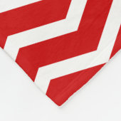 赤白モノグラム名Keepsake Chevron フリースブランケット (角)