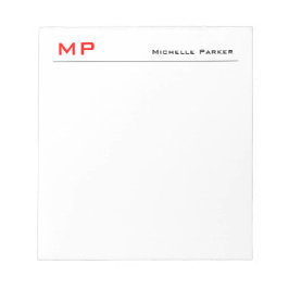 赤白モノグラム プロフェッショナル プレーン ミニマル ノートパッド