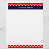 赤白モロッコ#5ネイビーブルー名モノグラム レターヘッド (正面/裏面)