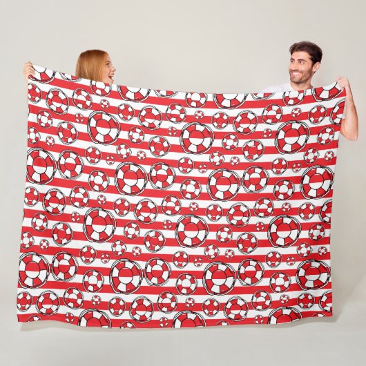 赤白ライフブ航海のイライフベルトボート フリースブランケット (インサイチュ)