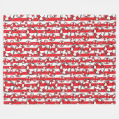 赤白ライフブ航海のイライフベルトボート フリースブランケット (正面(横))