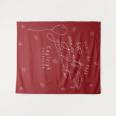 赤白レトロ卒業写真の背景 タペストリー (正面(横))