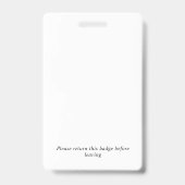 赤白ロゴの追加バーコードビジター バッジ (裏面)