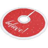 赤白伝統的のクリ信じスマス ブラッシュドポリエステルツリースカート (アングル)