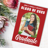 赤白写真卒業モダンはっきりした 案内状