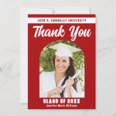 赤白写真卒業2025年3月卒業 サンキューカード (正面)