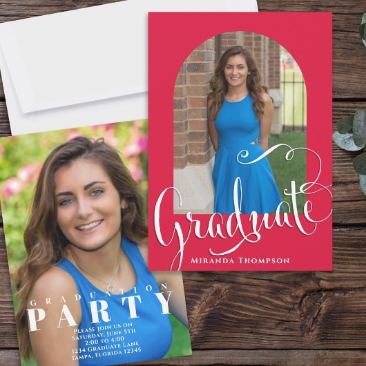 赤白卒業写真アークパーティー 招待状