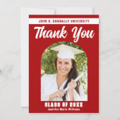 赤白卒業写真アーチ 2026 卒業式 サンキューカード (正面)