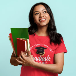 赤白卒業2023年パーソナライズされた卒業 Tシャツ