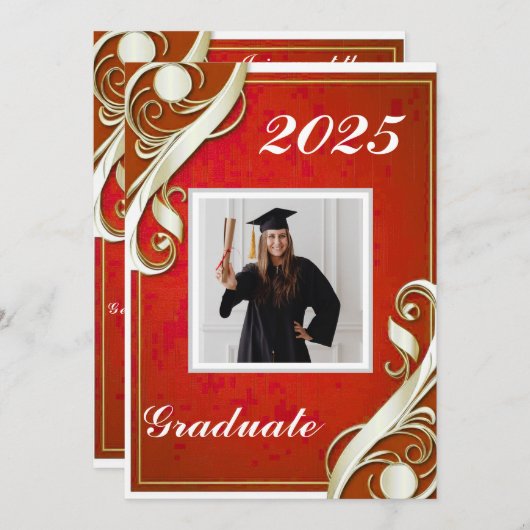 赤白卒業2025 招待状 (正面/裏面)