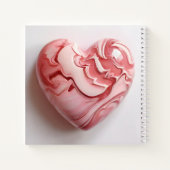 赤白大理石ハート ノートブック (裏面)