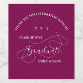 赤白学級2025年 卒業生 ありがとう 卒業おめでとう ワインラベル (シングルラベル)