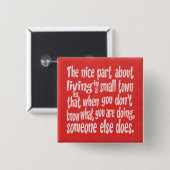 赤白小おもしろい町ことわざ引用文ユーモアLA 缶バッジ (正面&裏面)