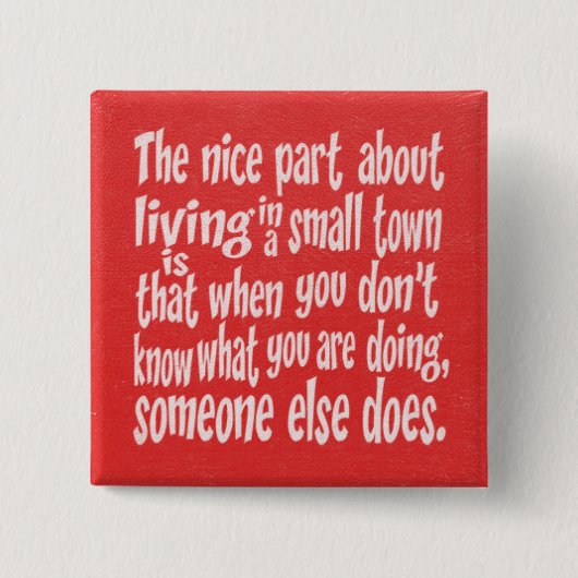 赤白小おもしろい町ことわざ引用文ユーモアLA 缶バッジ (正面)