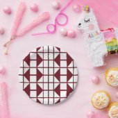 赤白幾何パーティー ペーパープレート (パーティー)