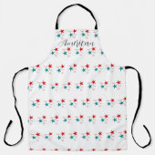 赤白愛国旗を振りかける エプロン (正面)