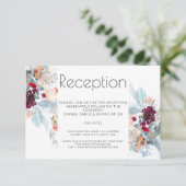 赤白橙色フローラエレガント披露宴 招待状 (スタンド正面)