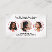 赤白毛編みヘアブレイダー編み込みサロン 名刺 (裏面)