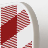 赤白水牛のプレイドモノグラムの ピックルボールラケット (左詳細)