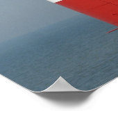 赤白灯台ストライプの海フォトポスター ポスター (角)