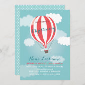 赤白熱気球《キリスト教》洗礼式や命名式招待状 招待状 (正面/裏面)