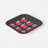 赤白熱［赤熱］光を放つハートバレンタインデー ペーパープレート (傾斜あり)